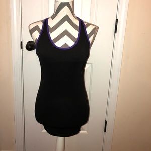 black and purple running tank top by necessary